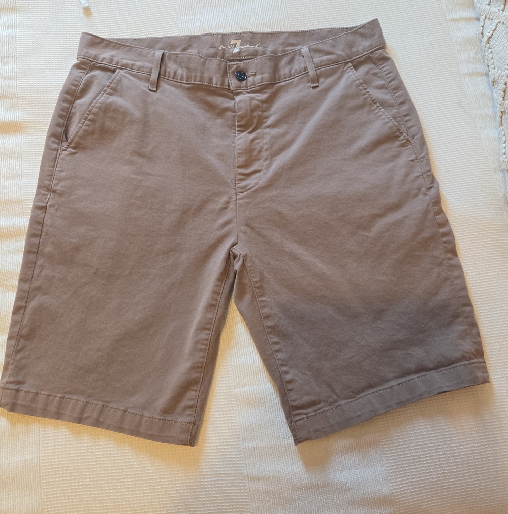 7 For All Mankind Men's Brown Cotton Blend Shorts